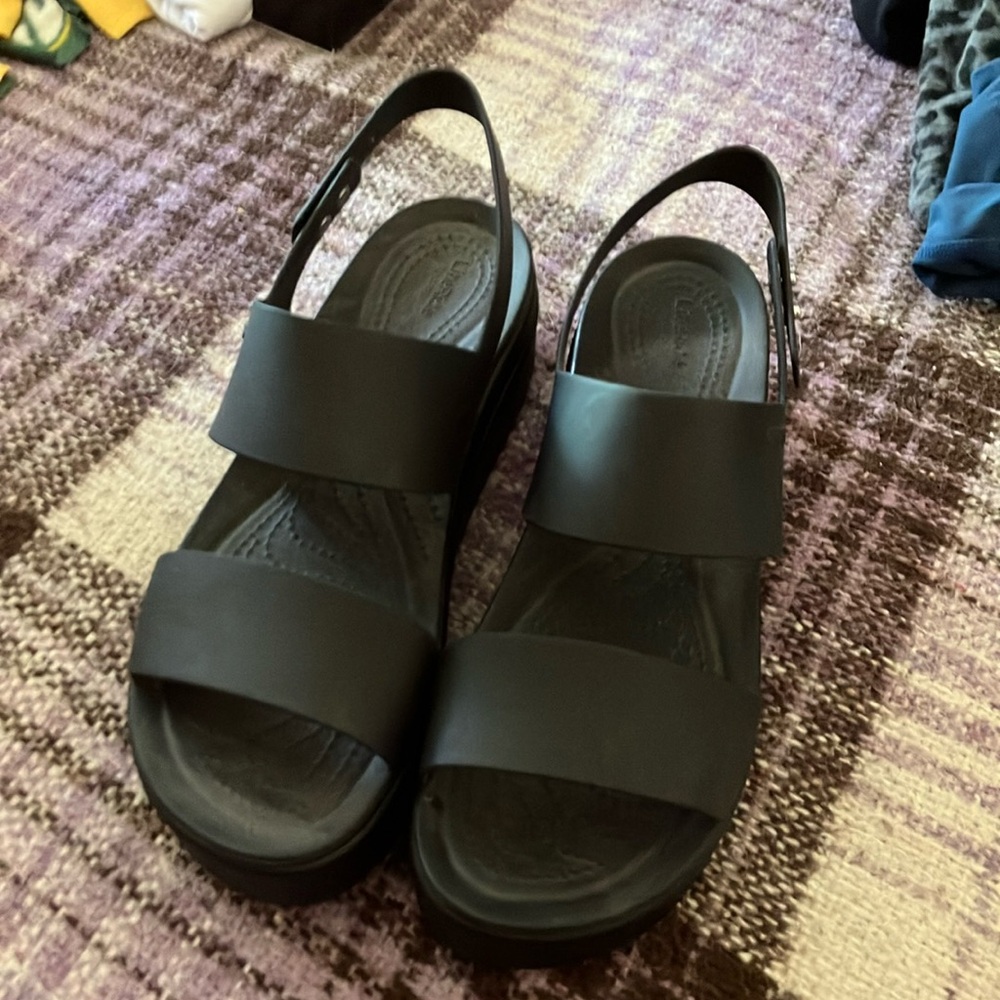 Croc platform sandals